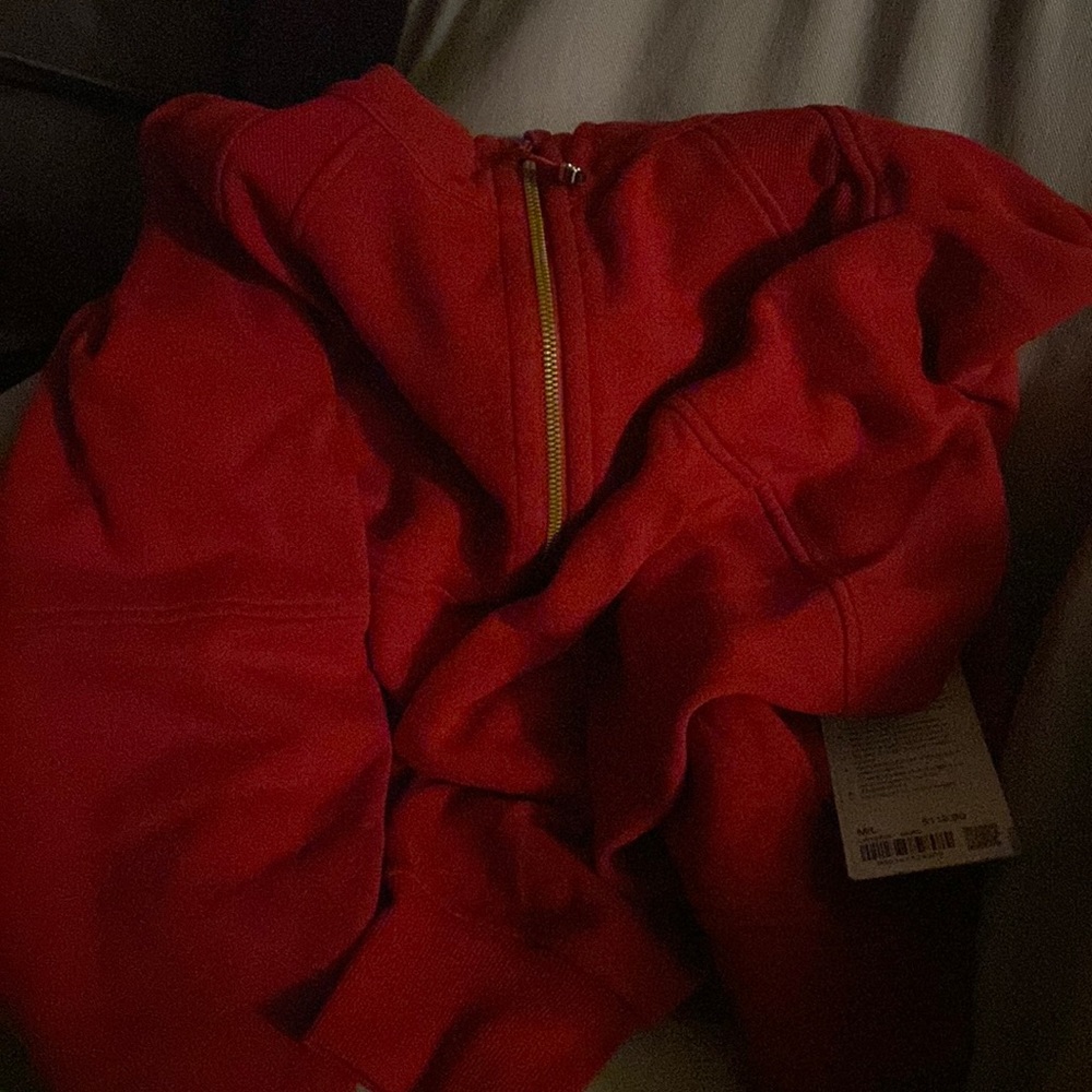 Lululemon Half Zip Oversized Scuba in Lunar New Year red in m/l